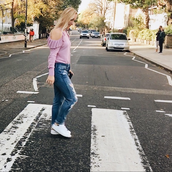 BP Ruffle Cold Shoulder Pullover - Picture 6 of 6